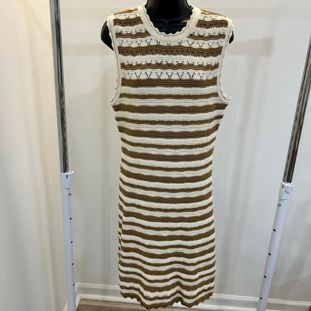 Veronica-beard Women's striped crochet Dress size Large - Picture 3 of 8